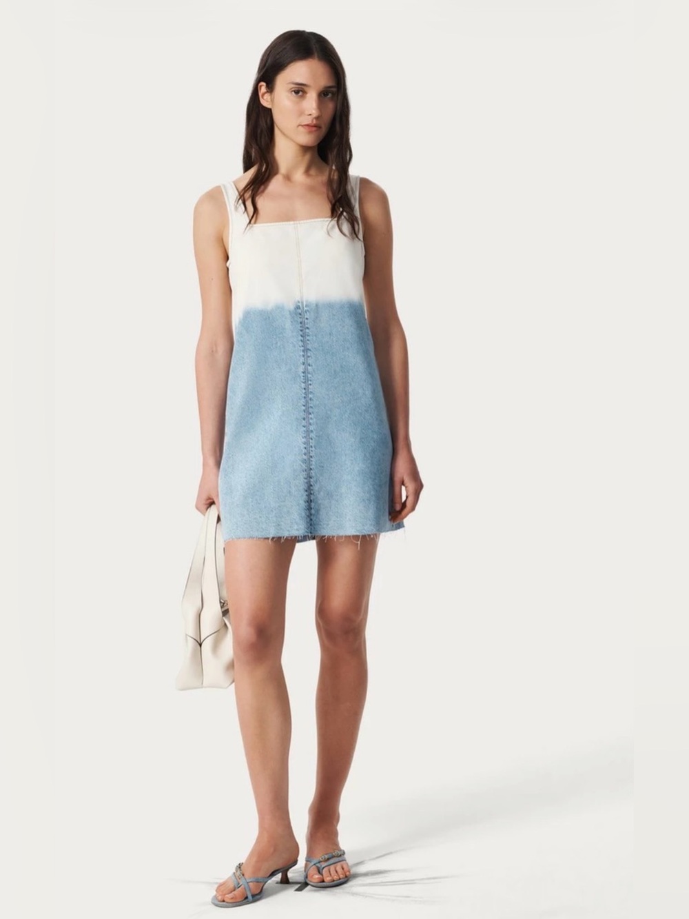 RAG AND BONE
Jade Denim Sleeveless Two-Tone Blue and White Mini Dress